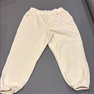 Alia Cream Sweatpants with Elastic Cuffs and Waistband
